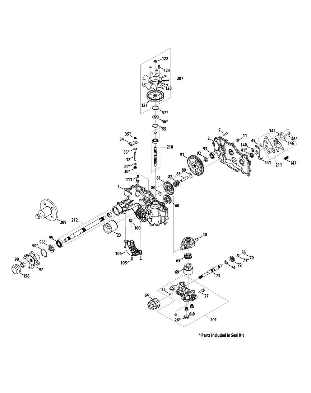 Transmission Rh 918-05005a Diagram and Parts List for Z-FORCES60 (17AI5GHD-17AI5GHD010)(2012) Cub Cadet Lawn Tractor